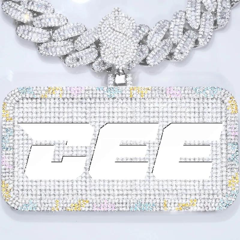 CUSTOM LETTER NECKLACE 3D COLORFUL SQUARE sold by The GUU Shop