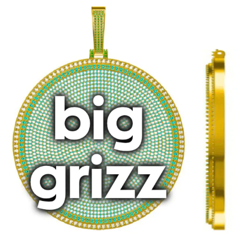 CUSTOM LETTER NECKLACE 3D BIG DISC sold by The GUU Shop