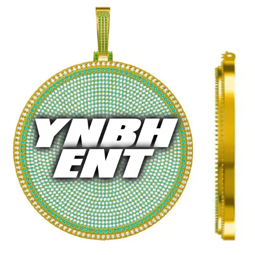 CUSTOM LETTER NECKLACE 3D BIG DISC sold by The GUU Shop