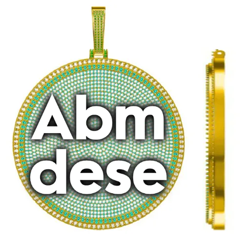 CUSTOM LETTER NECKLACE 3D BIG DISC sold by The GUU Shop