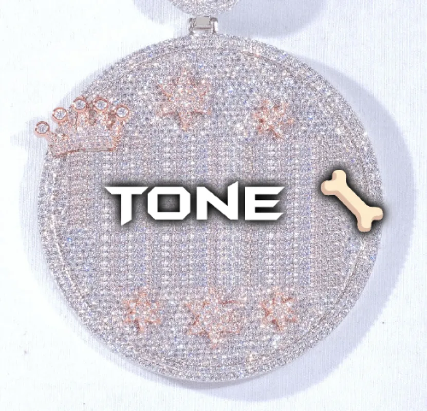 CUSTOM LETTER NECKLACE 3D BIG CROWN DISC sold by The GUU Shop