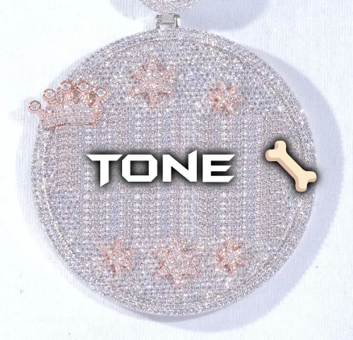 CUSTOM LETTER NECKLACE 3D BIG CROWN DISC sold by The GUU Shop