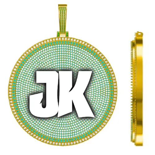 CUSTOM LETTER NECKLACE 3D BIG DISC sold by The GUU Shop