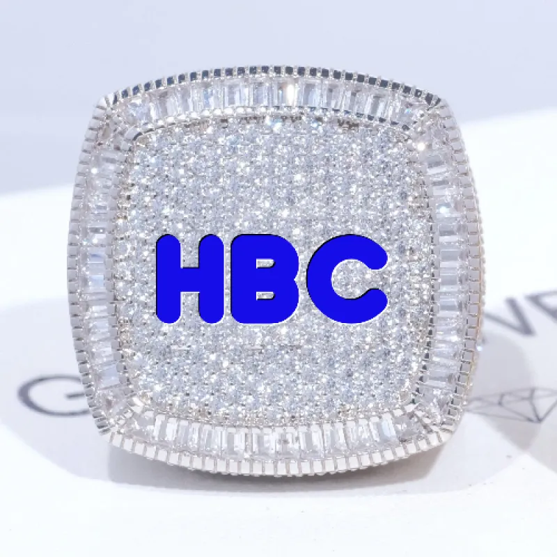 CUSTOM LETTER 3D ICED RING sold by The GUU Shop