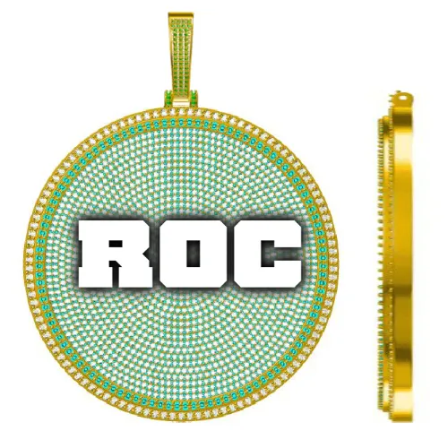 CUSTOM LETTER NECKLACE 3D BIG DISC sold by The GUU Shop