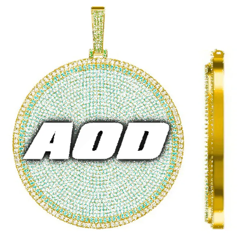 CUSTOM LETTER NECKLACE 3D BIG DISC sold by The GUU Shop