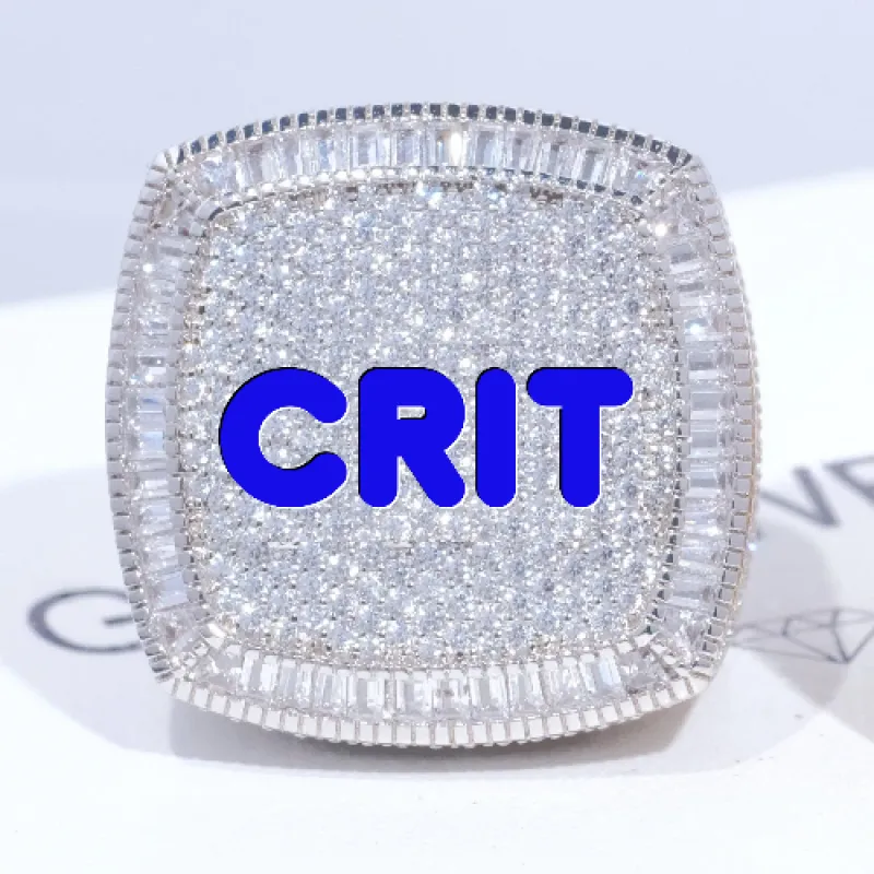 CUSTOM LETTER 3D ICED RING sold by The GUU Shop
