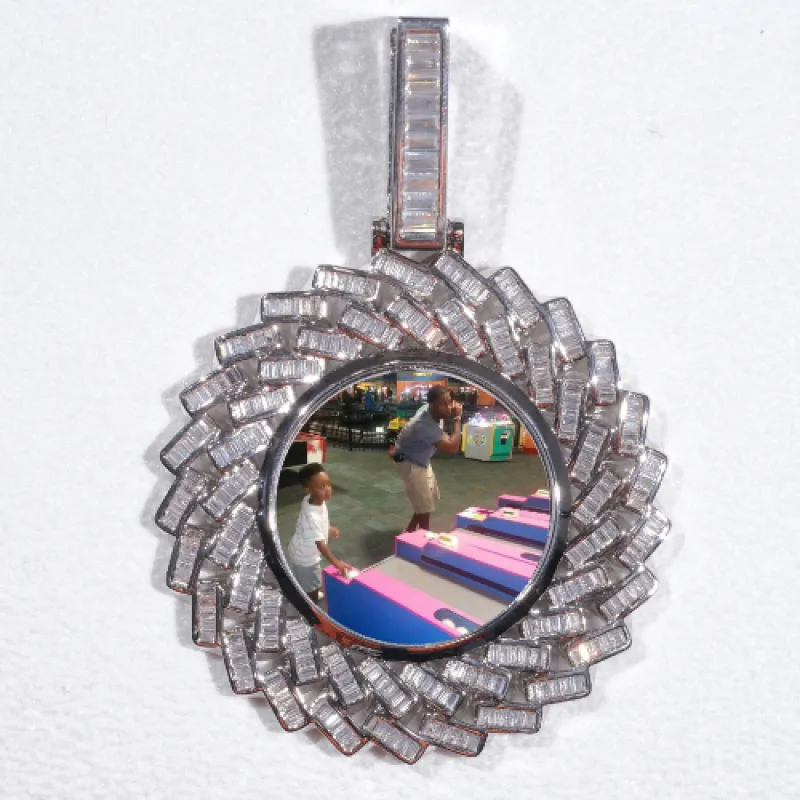 Large 3D Baguette Custom Picture Pendant sold by The GUU Shop