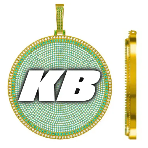 CUSTOM LETTER NECKLACE 3D BIG DISC sold by The GUU Shop