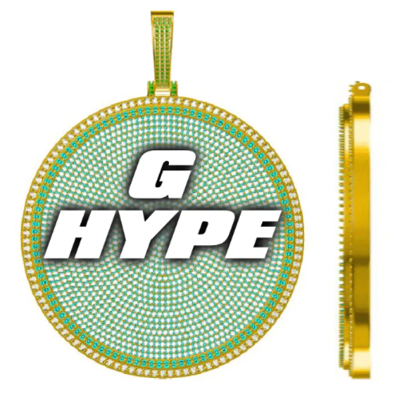 CUSTOM LETTER NECKLACE 3D BIG DISC sold by The GUU Shop