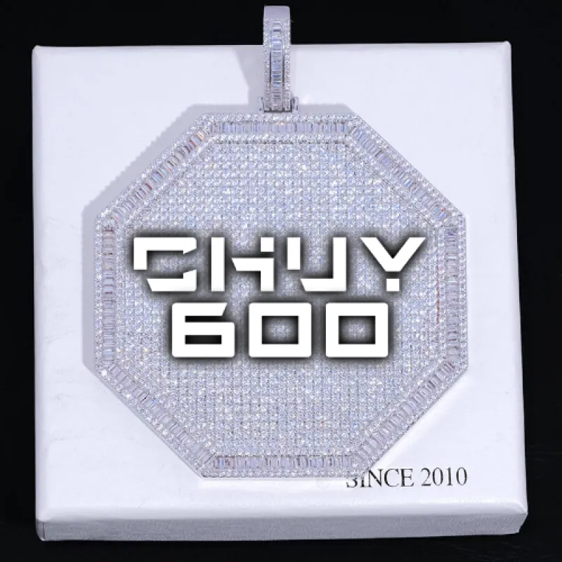 CUSTOM LETTER NECKLACE 3D BIG OCTAGON sold by The GUU Shop