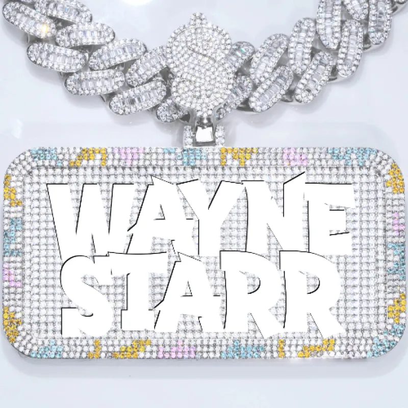 CUSTOM LETTER NECKLACE 3D COLORFUL SQUARE sold by The GUU Shop