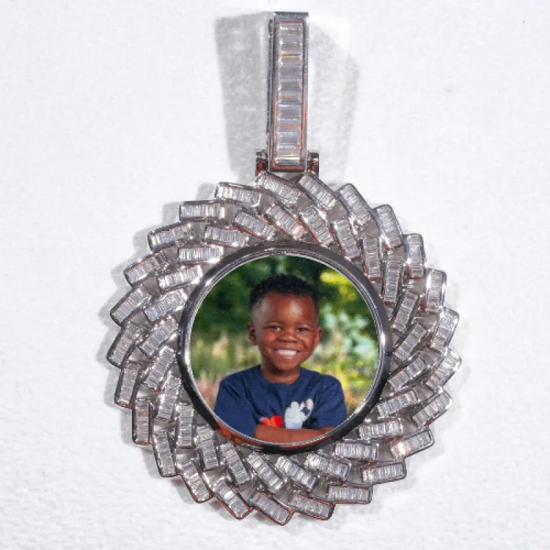 Large 3D Baguette Custom Picture Pendant sold by The GUU Shop