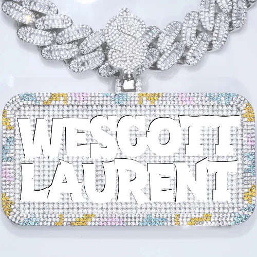 CUSTOM LETTER NECKLACE 3D COLORFUL SQUARE sold by The GUU Shop