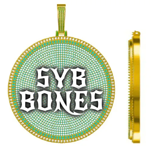 CUSTOM LETTER NECKLACE 3D BIG DISC sold by The GUU Shop