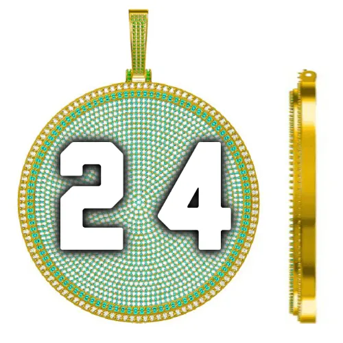 CUSTOM LETTER NECKLACE 3D BIG DISC sold by The GUU Shop