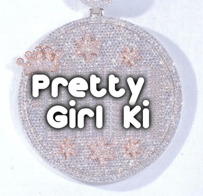 CUSTOM LETTER NECKLACE 3D BIG CROWN DISC made by The GUU Shop