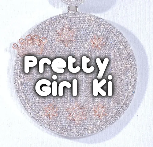 CUSTOM LETTER NECKLACE 3D BIG CROWN DISC sold by The GUU Shop