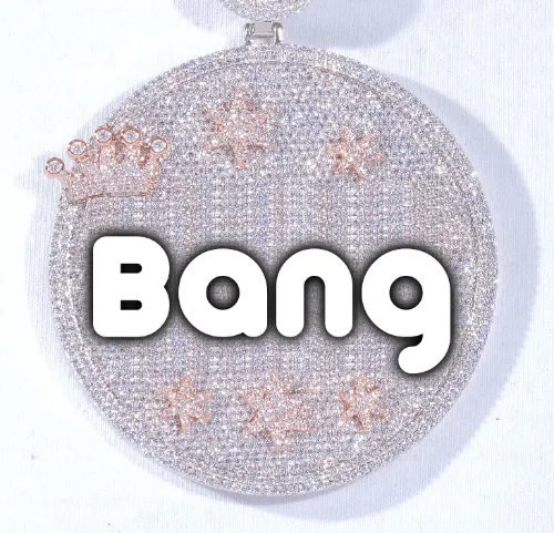 CUSTOM LETTER NECKLACE 3D BIG CROWN DISC sold by The GUU Shop