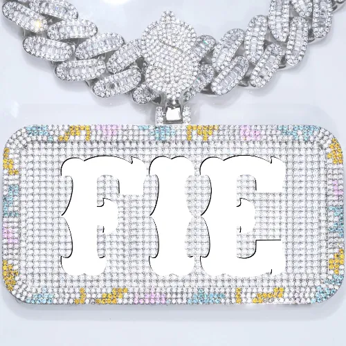 CUSTOM LETTER NECKLACE 3D COLORFUL SQUARE sold by The GUU Shop