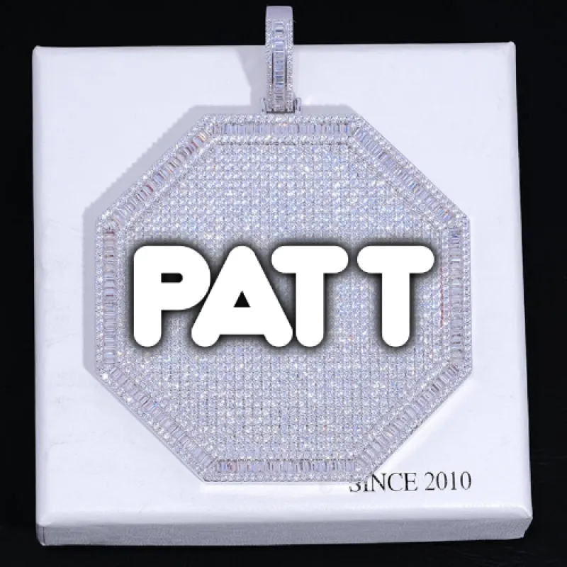 CUSTOM LETTER NECKLACE 3D BIG OCTAGON sold by The GUU Shop