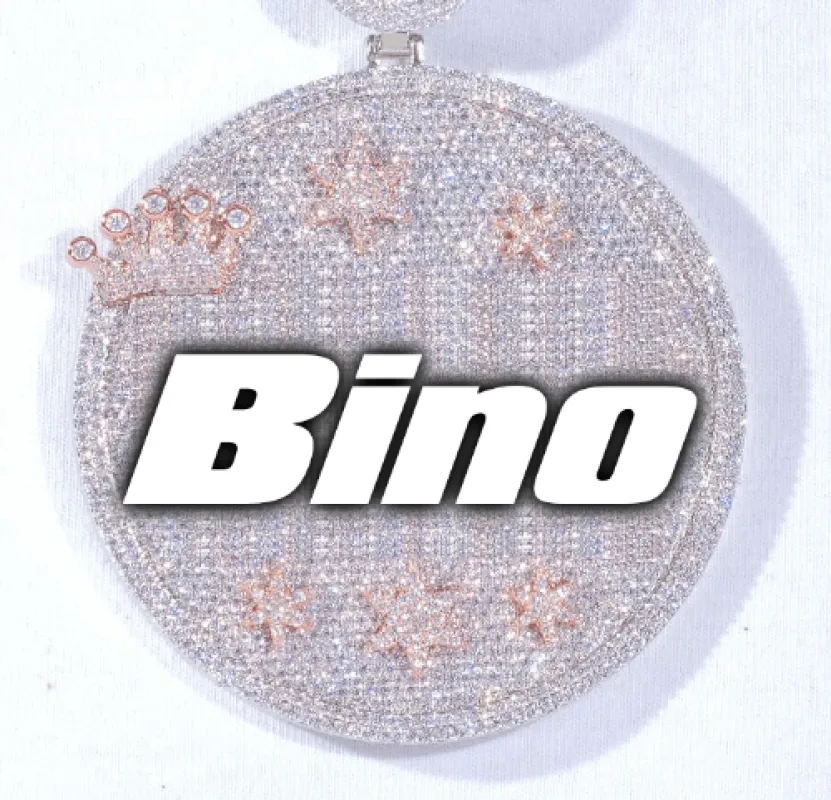 CUSTOM LETTER NECKLACE 3D BIG CROWN DISC made by The GUU Shop