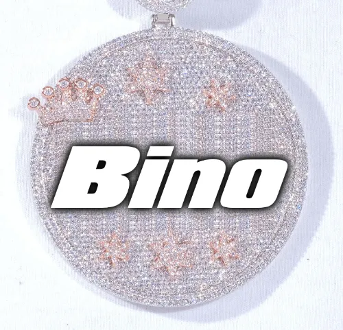 CUSTOM LETTER NECKLACE 3D BIG CROWN DISC sold by The GUU Shop