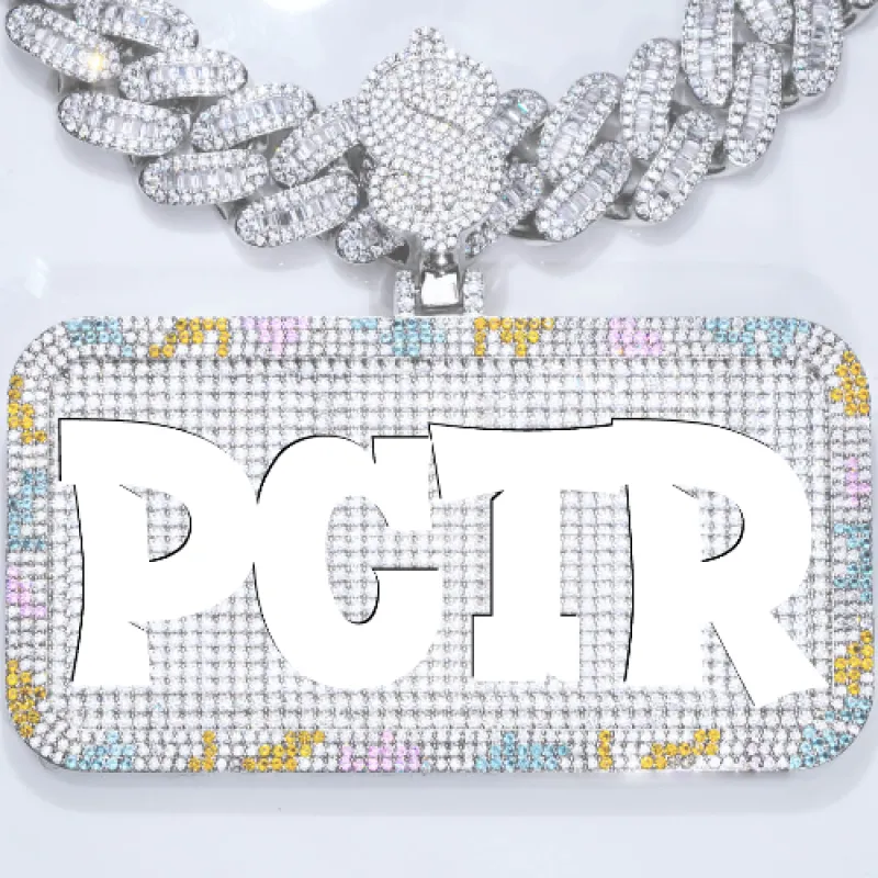 CUSTOM LETTER NECKLACE 3D COLORFUL SQUARE sold by The GUU Shop