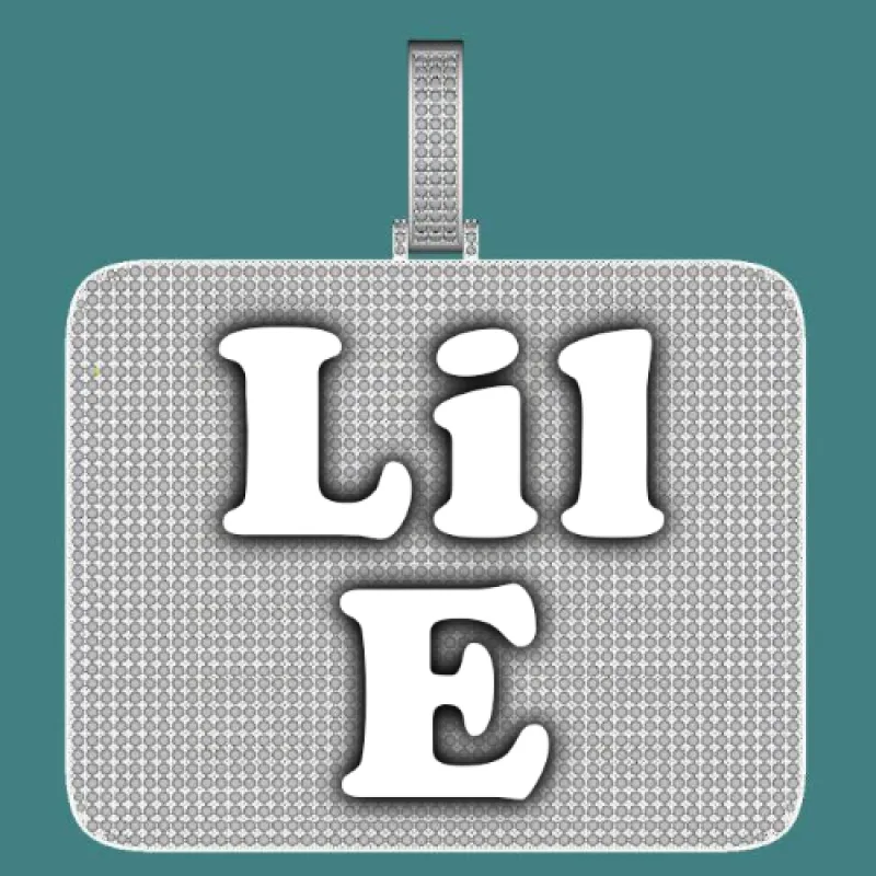 CUSTOM LETTER NECKLACE 3D BIG SQUARE sold by The GUU Shop