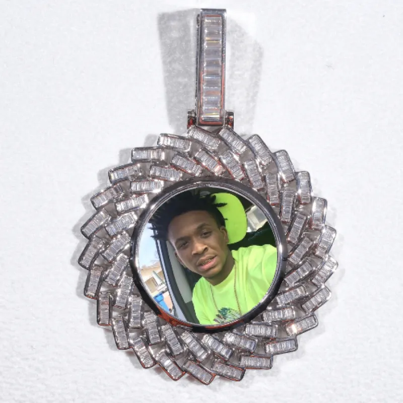 Large 3D Baguette Custom Picture Pendant sold by The GUU Shop