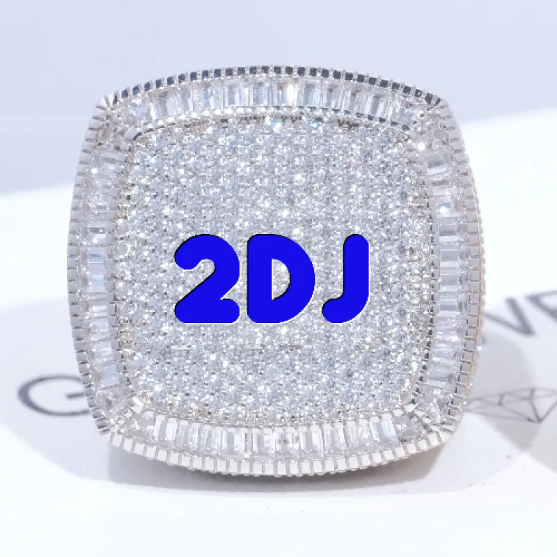 CUSTOM LETTER 3D ICED RING sold by The GUU Shop