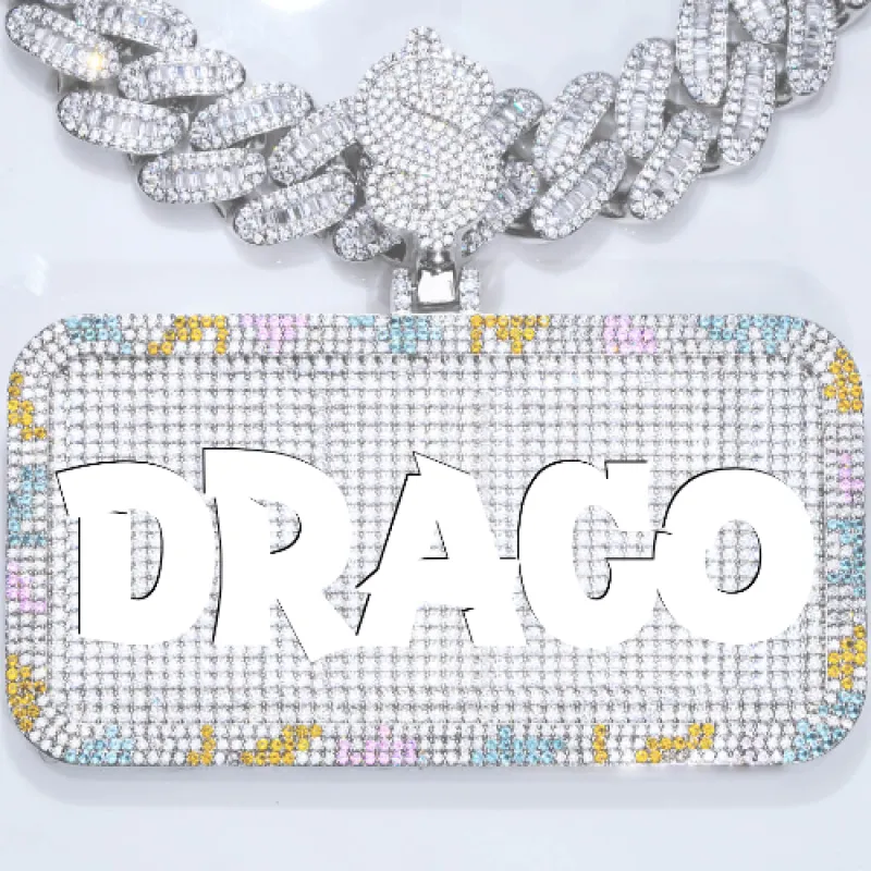 CUSTOM LETTER NECKLACE 3D COLORFUL SQUARE sold by The GUU Shop