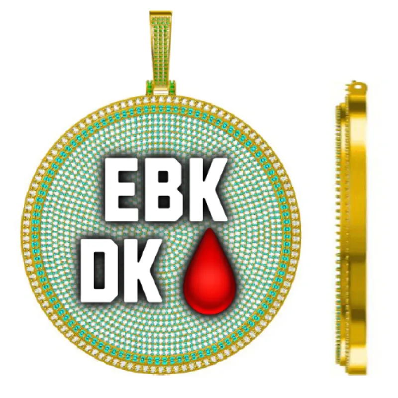 CUSTOM LETTER NECKLACE 3D BIG DISC sold by The GUU Shop