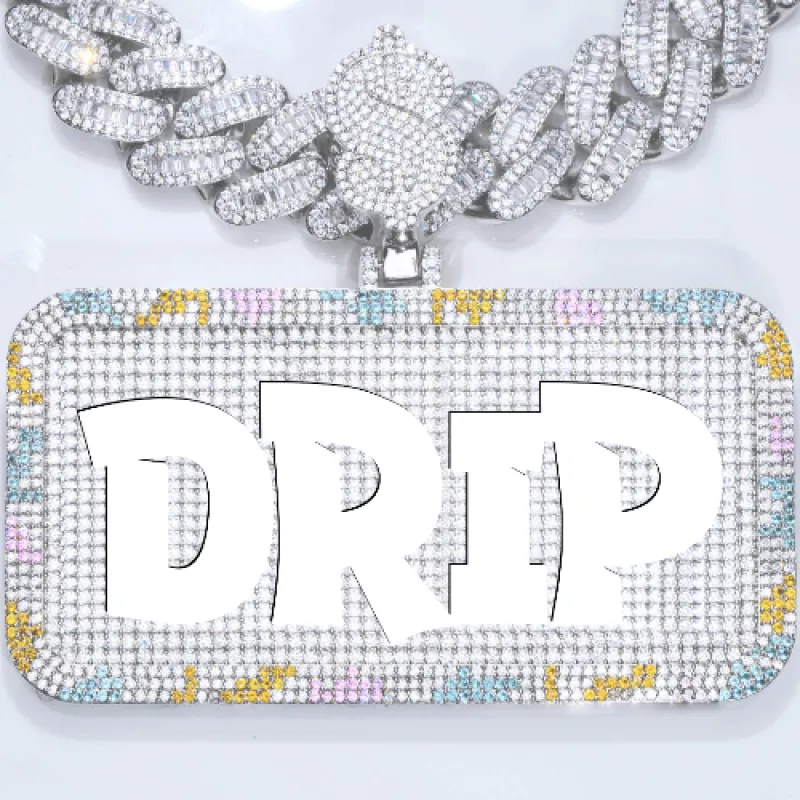 CUSTOM LETTER NECKLACE 3D COLORFUL SQUARE sold by The GUU Shop