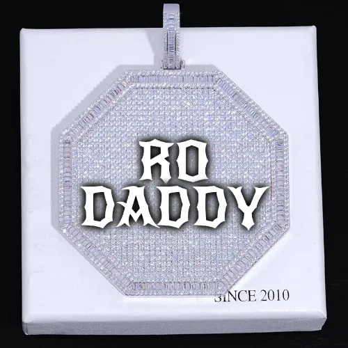 CUSTOM LETTER NECKLACE 3D BIG OCTAGON sold by The GUU Shop