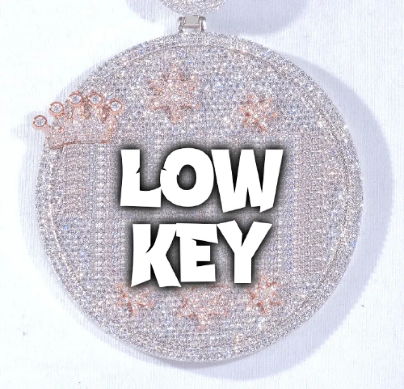 CUSTOM LETTER NECKLACE 3D BIG CROWN DISC sold by The GUU Shop