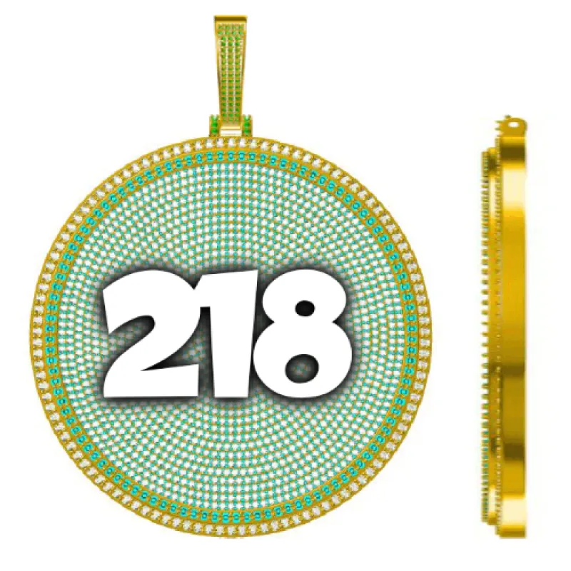 CUSTOM LETTER NECKLACE 3D BIG DISC sold by The GUU Shop