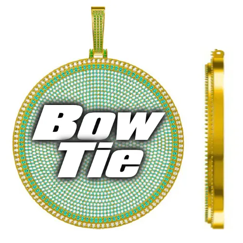 CUSTOM LETTER NECKLACE 3D BIG DISC sold by The GUU Shop