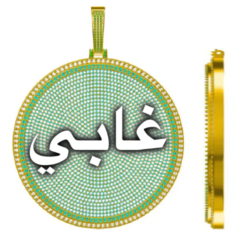 CUSTOM LETTER NECKLACE 3D BIG DISC sold by The GUU Shop