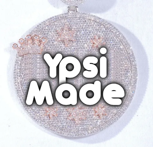 CUSTOM LETTER NECKLACE 3D BIG CROWN DISC sold by The GUU Shop