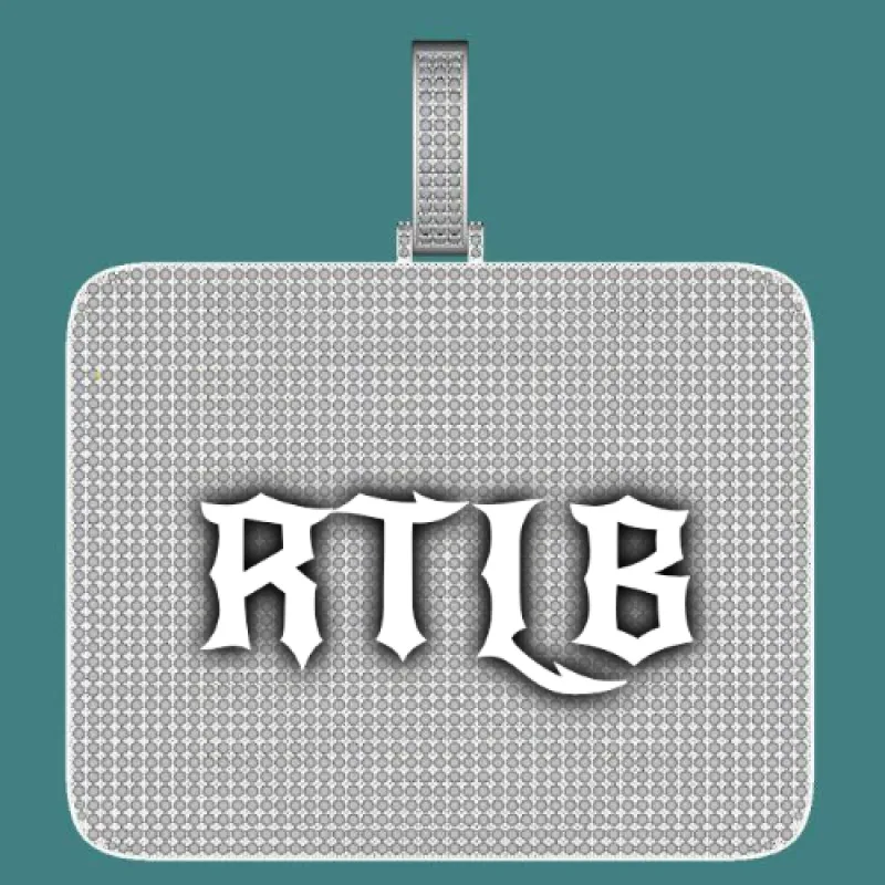 CUSTOM LETTER NECKLACE 3D BIG SQUARE sold by The GUU Shop