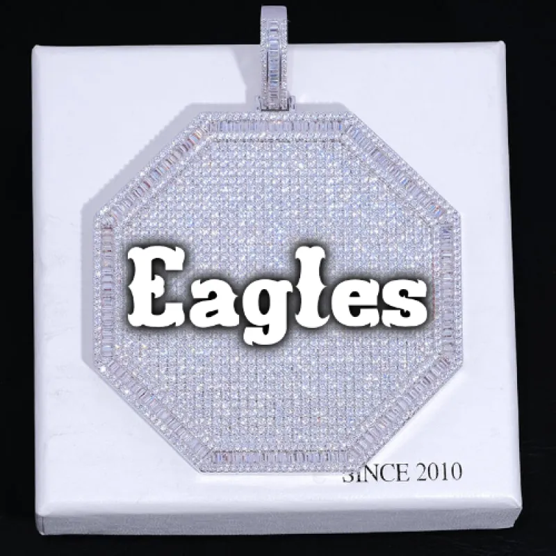 CUSTOM LETTER NECKLACE 3D BIG OCTAGON sold by The GUU Shop