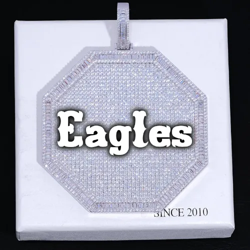 CUSTOM LETTER NECKLACE 3D BIG OCTAGON sold by The GUU Shop