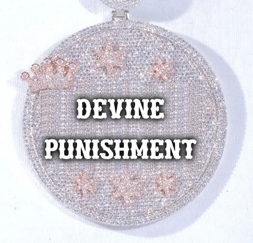 CUSTOM LETTER NECKLACE 3D BIG CROWN DISC sold by The GUU Shop