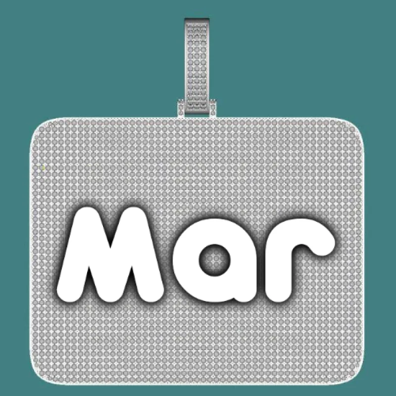 CUSTOM LETTER NECKLACE 3D BIG SQUARE sold by The GUU Shop