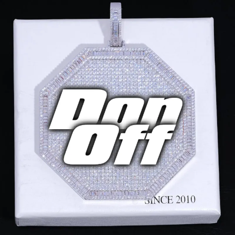 CUSTOM LETTER NECKLACE 3D BIG OCTAGON sold by The GUU Shop