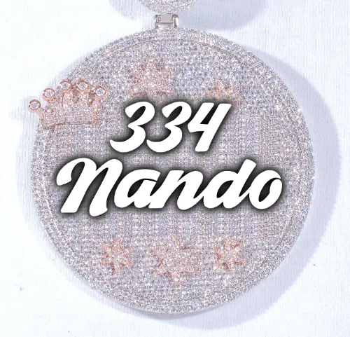 CUSTOM LETTER NECKLACE 3D BIG CROWN DISC sold by The GUU Shop