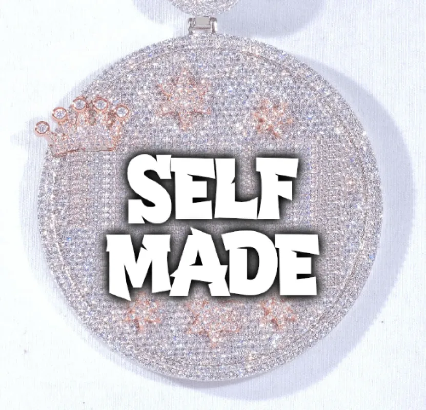 CUSTOM LETTER NECKLACE 3D BIG CROWN DISC sold by The GUU Shop