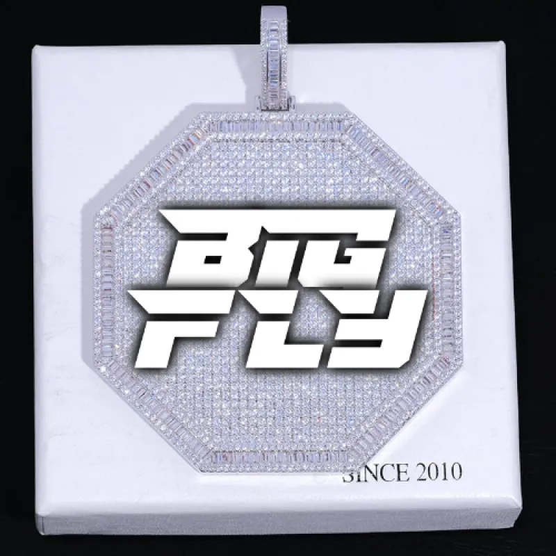 CUSTOM LETTER NECKLACE 3D BIG OCTAGON sold by The GUU Shop