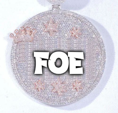 CUSTOM LETTER NECKLACE 3D BIG CROWN DISC sold by The GUU Shop